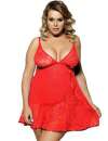 Babydoll Floral Soft Lace Red Size Large 1603500