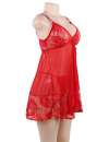 Babydoll Floral Soft Lace Red Size Large 1603500