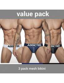 Pack 3 Cuecas Addicted Mesh Bikini Push Up,5003646