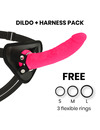 DELTA CLUB - TOYS HARNESS + DONG PINK SILICONE 20 X 4 CM D-227188