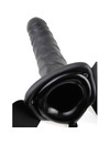 FETISH FANTASY SERIES - 19 CM VIBRATING HOLLOW STRAP-ON BLACK PD3361-23