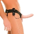 Strap On Oco Fetish Fantasy com Vibração Bege 14 cm 