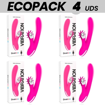 ECOPACK 6 UDS - DIVERSIA BUNNY VIBRATING 24 CM