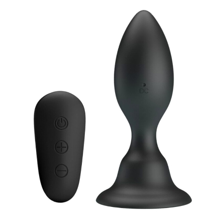 mr play - plug anal con vibracion negro control remoto