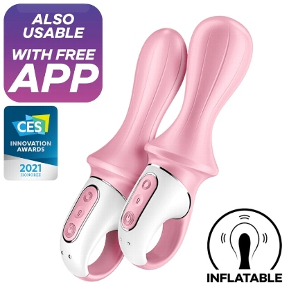 satisfyer - air pump booty 5+ inflatable anal vibrator pink D-232169