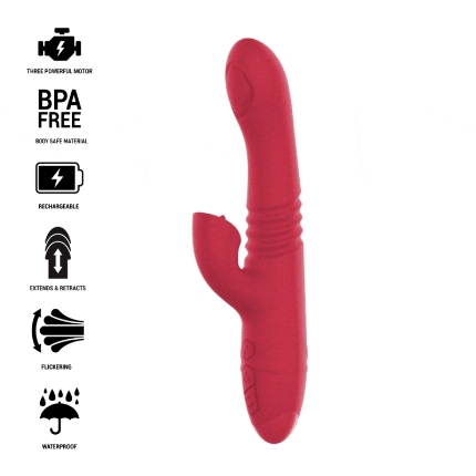 intense - dua vibrador multifunciÓn recargable up down con lengua rojo