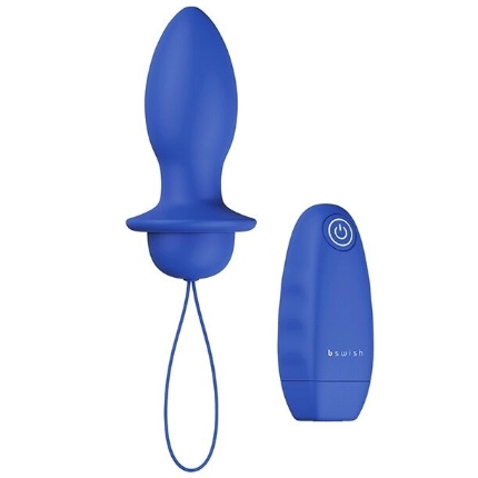 Plug Anal com Vibração B Swish Bfilled Denim com Comando e Recarregável Azul,D-216546