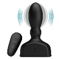 mr play - black inflatable anal plug remote control