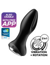 satisfyer - rotator plug 2+ vibrating plug app black D-231883