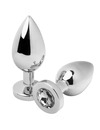 metal hard - anal plug diamond transparent small 5.71cm D-205408