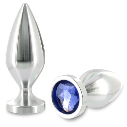 metal hard - anal plug aliminum color crystal large 10.16cm D-205410