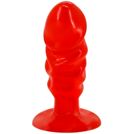 baile - plug anal unisex con ventosa rojo