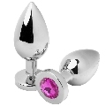 metal hard - anal plug diamond pink small 5.71cm