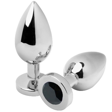 metal hard - anal plug diamond negro small 5.71cm