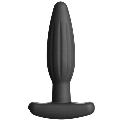 electrastim - silicone black rocker butt plug small