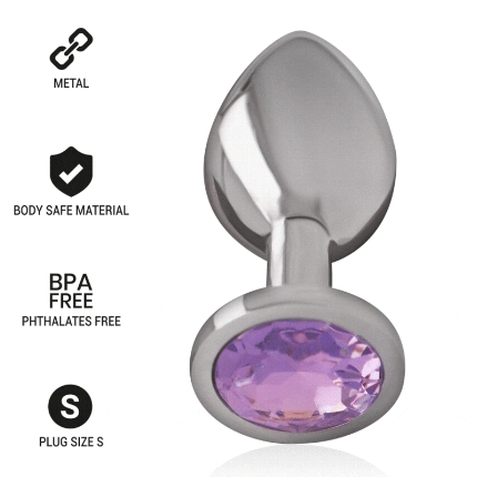 intense - aluminum metal anal plug with violet crystal size s D-234365