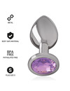 intense - aluminum metal anal plug with violet crystal size s D-234365