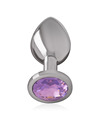 intense - aluminum metal anal plug with violet crystal size s D-234365