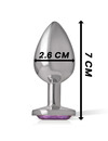 intense - aluminum metal anal plug with violet crystal size s D-234365