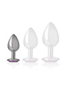 intense - aluminum metal anal plug with violet crystal size s D-234365