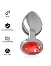 intense - aluminum metal anal plug with red crystal size s D-234368