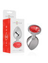 intense - aluminum metal anal plug with red crystal size s D-234368