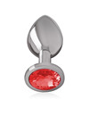 intense - aluminum metal anal plug with red crystal size s D-234368