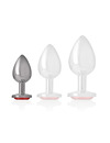 intense - aluminum metal anal plug with red crystal size s D-234368