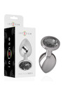 intense - aluminum metal anal plug with black crystal size s D-234371