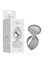 intense - aluminum metal anal plug with silver crystal size s D-234374