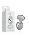 intense - aluminum metal anal plug with silver crystal size m D-234375