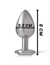 intense - aluminum metal anal plug with silver crystal size m D-234375