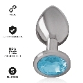 intense - plug anal metal aluminio con cristal azul talla s