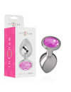 intense - aluminum metal anal plug with pink crystal size s D-234380