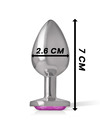 intense - aluminum metal anal plug with pink crystal size s D-234380