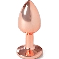 secretplay - metal butt plug oro rosa talla s 7 cm