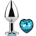 secretplay - metal butt plug corazÓn azul talla s 7 cm