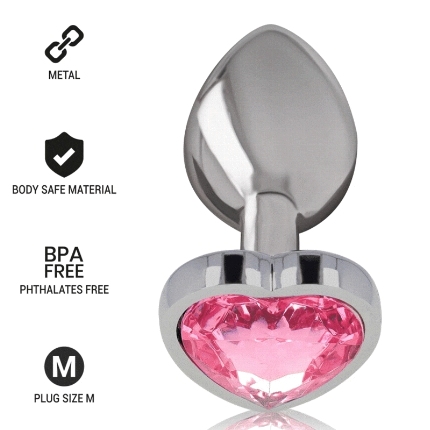 intense - aluminum metal anal plug pink heart size m D-235740