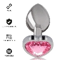 intense - aluminum metal anal plug pink heart size m