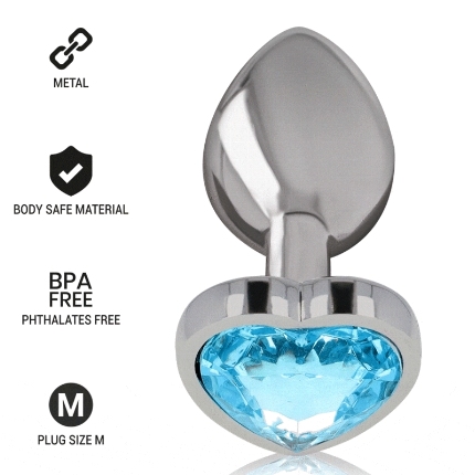 intense - aluminum metal anal plug blue heart size m D-235741