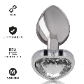 intense - plug anal metal aluminio corazÓn blanco talla m