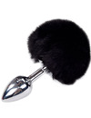 Plug Anal com Cauda de Coelho Alive Liso Fluffy 7 cms Preto,D-237208