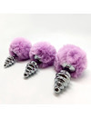 alive - anal pleasure plug spiral metal fluffy violet size m D-237218