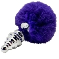 alive - anal pleasure plug espiral metal pompon violeta oscuro talla s