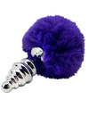 alive - anal pleasure plug spiral metal fluffy dark violet size s D-237220