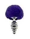 alive - anal pleasure plug spiral metal fluffy dark violet size s D-237220