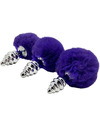 alive - anal pleasure plug spiral metal fluffy dark violet size s D-237220