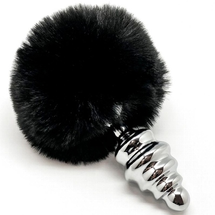 alive - anal pleasure plug espiral metal pompon negro talla s