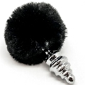 alive - anal pleasure plug espiral metal pompon negro talla s