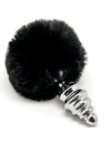 alive - anal pleasure plug spiral metal fluffy black size s D-237223